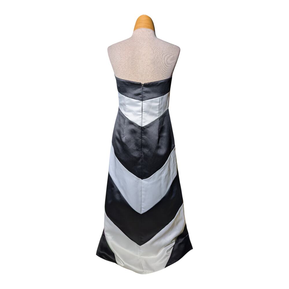 jessica mcclintock black and white dress Vtg 1990s Stripe Chevr… LC:teen/XSA edit:SHEER Brunch Birthday Mini Dress